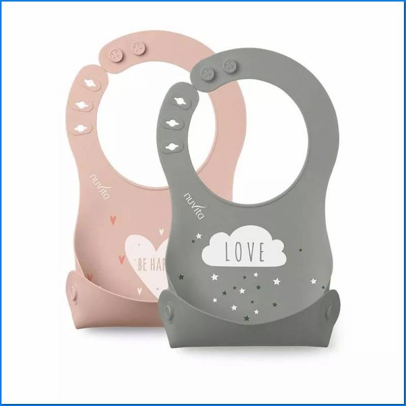 4370 Silicone Bib English Rose/Sag