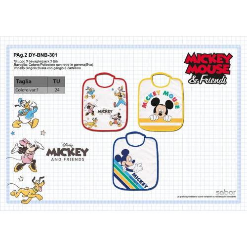 3 Stück Mickey-Lätzchen