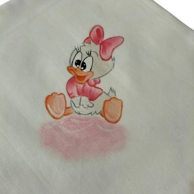 Carré bébé en mousseline de coton peinte - 
