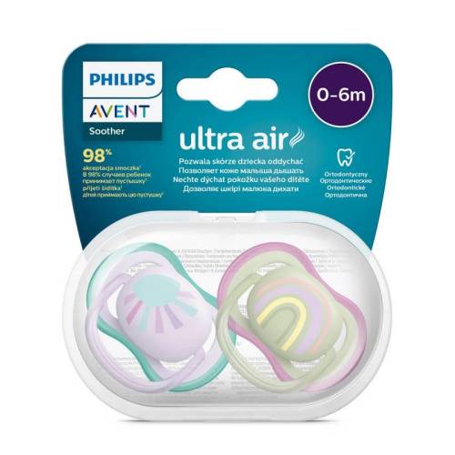 2 Ultra Air Schnuller 0-6 M Rosa Sonne