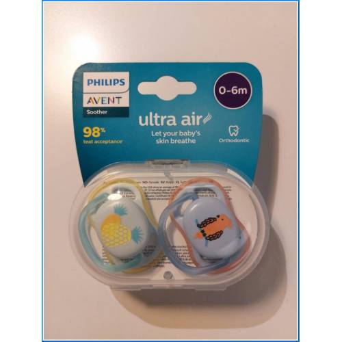 2 Chupetas Ultra Air 0-6m - Homem e