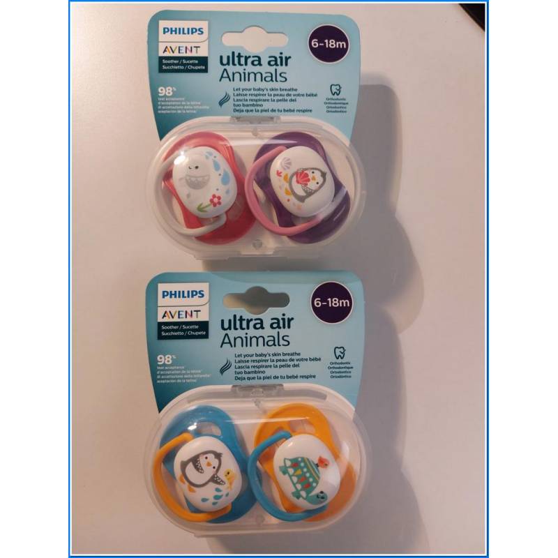 2 Ultra Air soothers 6-18m