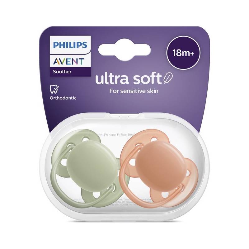 2 Ultra Soft Soothers 18m+