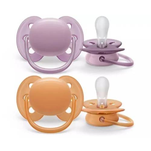 2 Sucettes Ultra Douces 6-18m Purple Ara