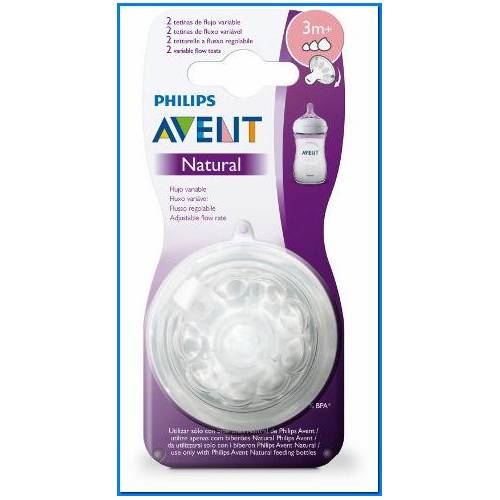 2 tetinas naturais de fluxo regulável