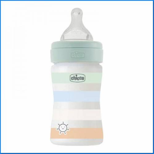 Biberão de vidro Wb Verde Uni 150 Slow Sil