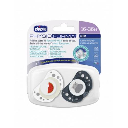 Soother Air Blue Lumi Sil 16-36m 2pcs C