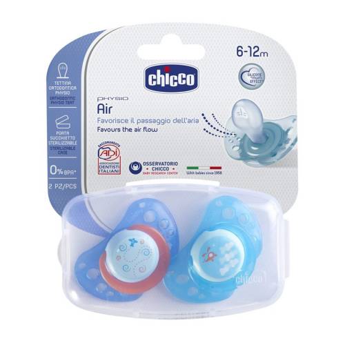 Schnuller Air Blue Sil 6-16m 2pc C