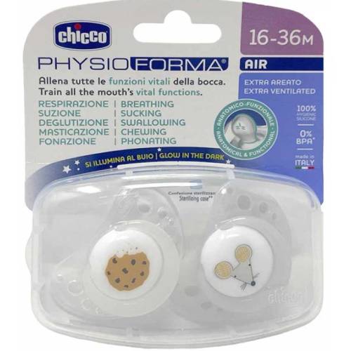 Chupeta Air Grey Lumi Sil16-36m 2pcs