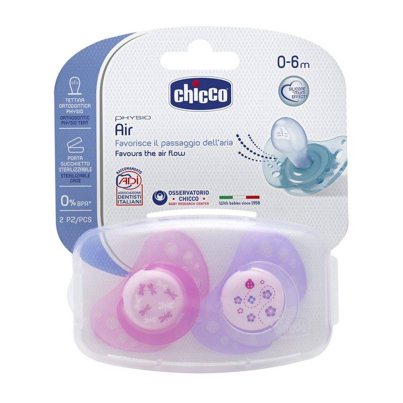 Chupete Air Pink Sil 0-6m 2pcs C