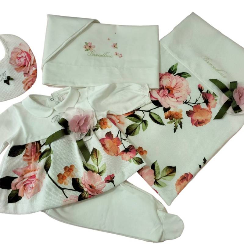 Newborn baby girl cotton cover set size 3 months Barcellino - 
