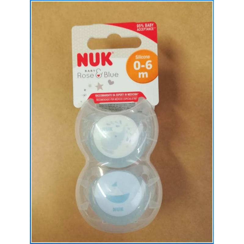 Nuk R E B Azul Si0-6 2pcs