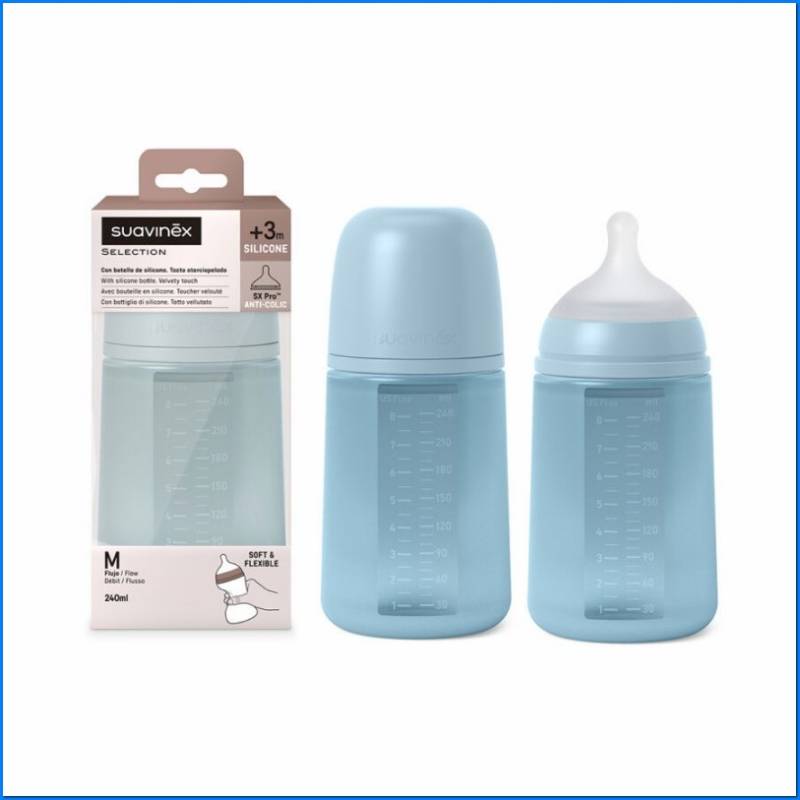 Baby bottle Sil.240ml Water Flow M