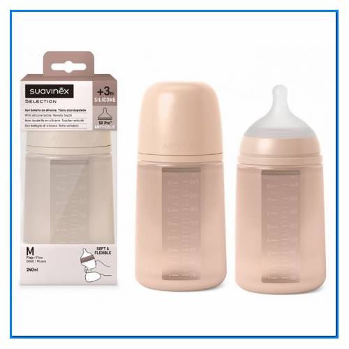 Sil.240ml Biberon Nude Flow M
