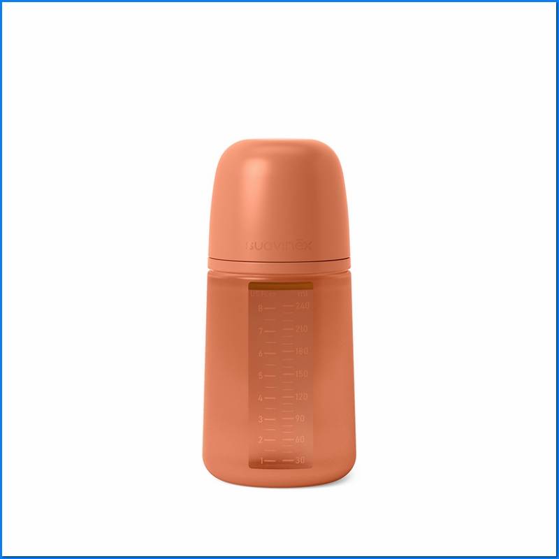Biberão Sil.240ml Orange Sunset Flus