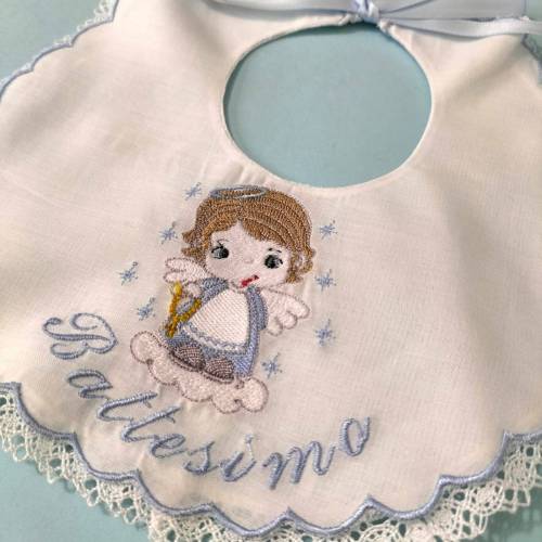 Baby boy baptism bib - 