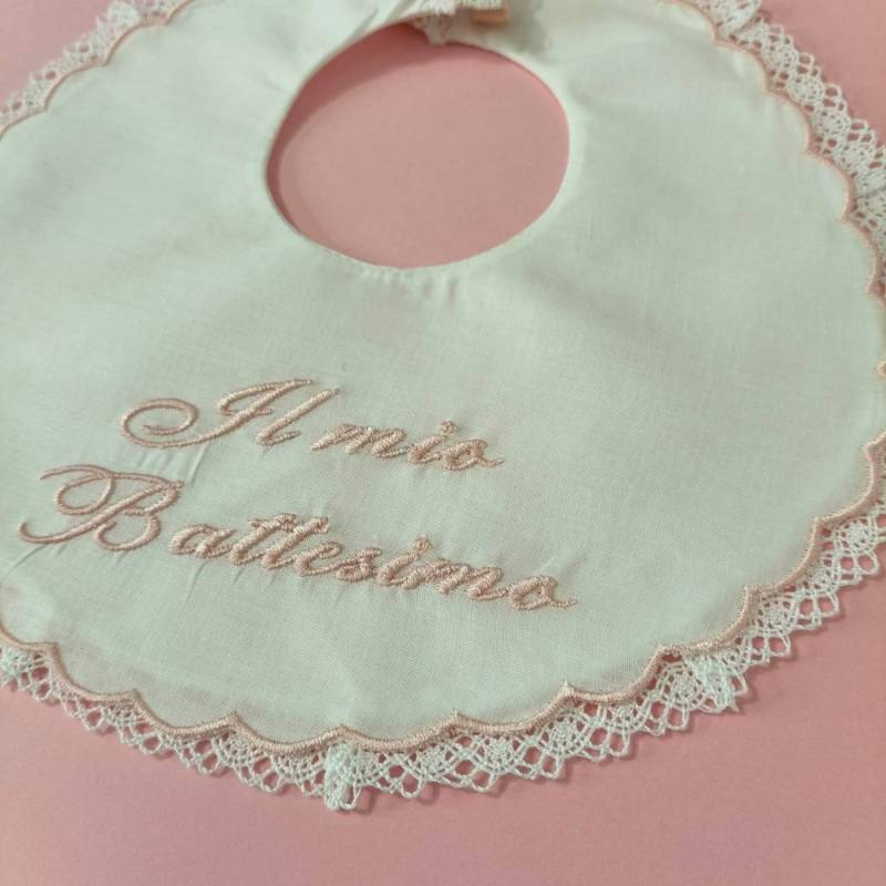 Bavoir de baptême pour bébé fille - 