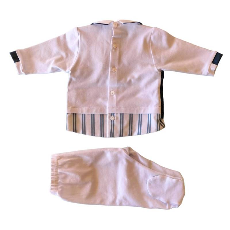 Housse en coton blanc et bleu clair pour nouveau-né 3 mois Minù - 