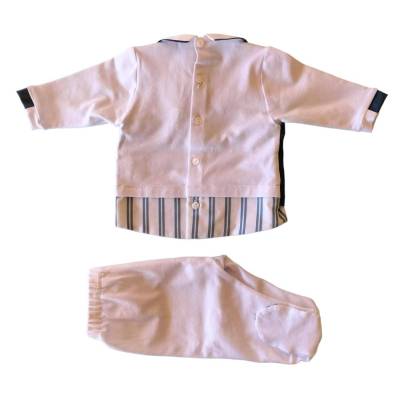 Housse en coton blanc et bleu clair pour nouveau-né 3 mois Minù - 