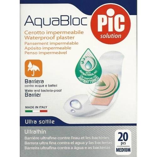 20 Aquabloc plasters 19x72mm Antibacterial