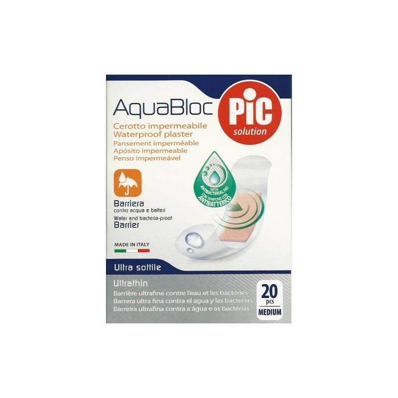 20 Aquabloc plasters 19x72mm Antibacterial