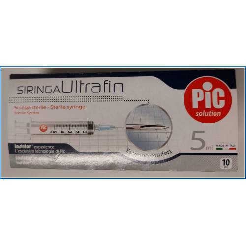 Jeringa Piezas. 10 Ultrafin 5ml Aguja 23x1 1-4