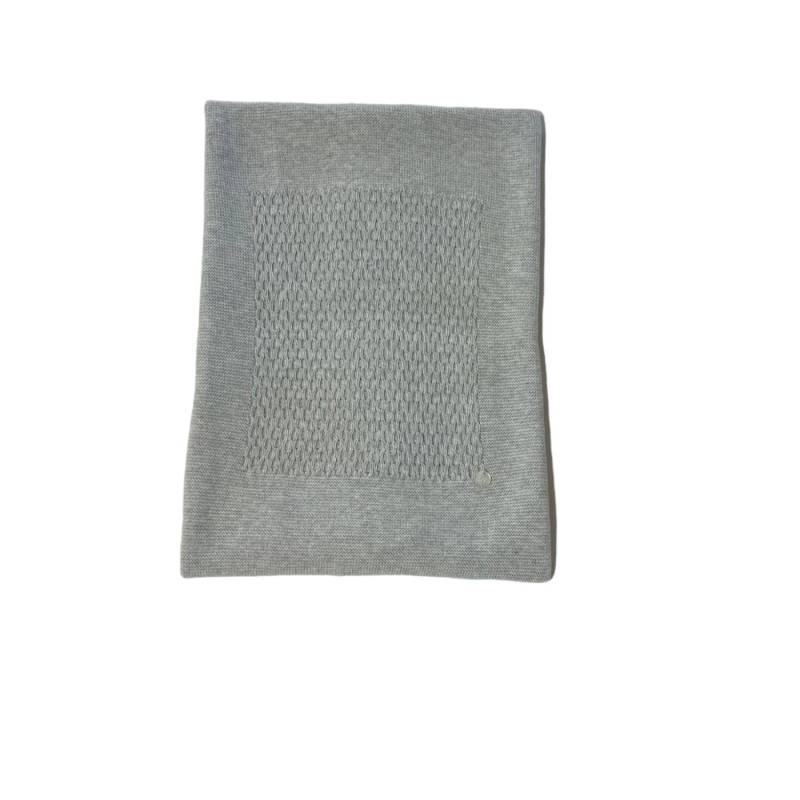 Grey cotton blanket newborn baby Barcellino - 