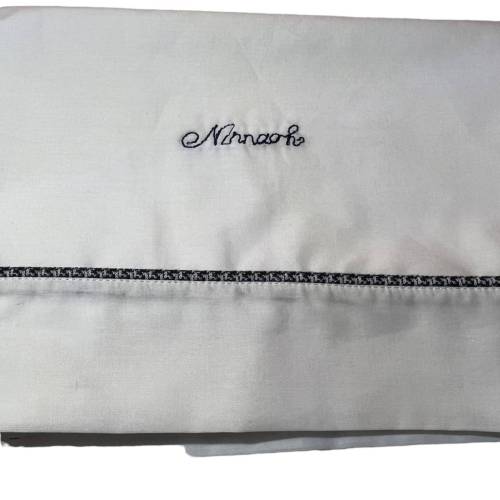 Drap Ninnaoh nouveau-né blanc et bleu - 