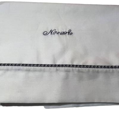 Drap Ninnaoh nouveau-né blanc et bleu - 