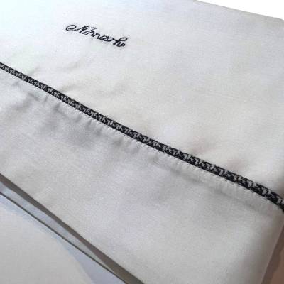 Drap Ninnaoh nouveau-né blanc et bleu - 