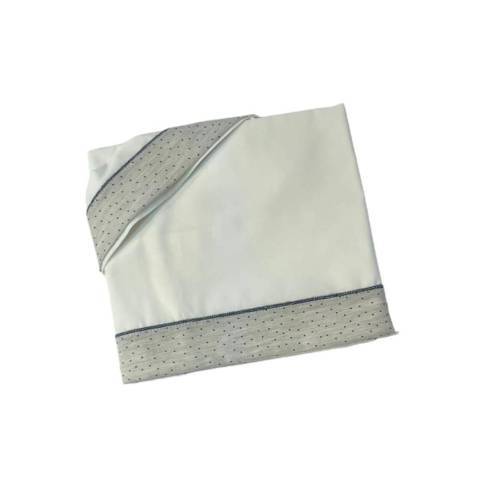 Sábana blanca azul y gris para recién nacidos - 
