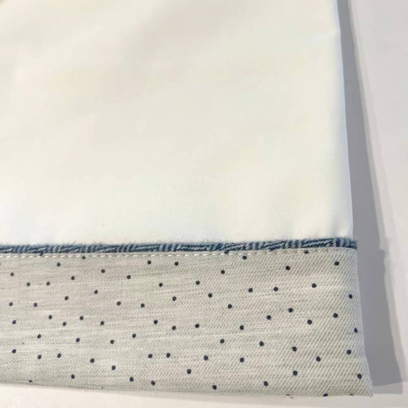 Sábana blanca azul y gris para recién nacidos - 