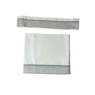 Drap nouveau-né blanc, bleu et gris - 