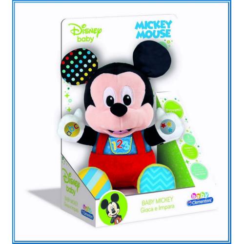 O bebé Mickey brinca e aprende