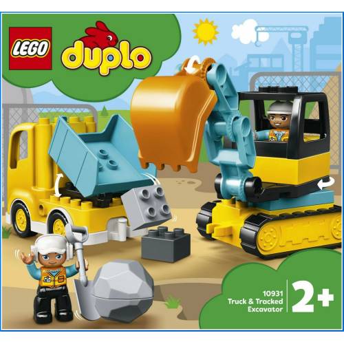 Camião e escavadora de rastos