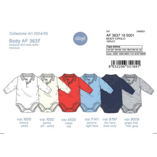 Bodysuit C/Ausschnitt - Stk. 3