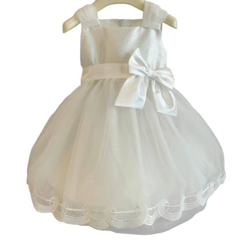 Vestido de batizado de menina branco 12 meses Minù - 