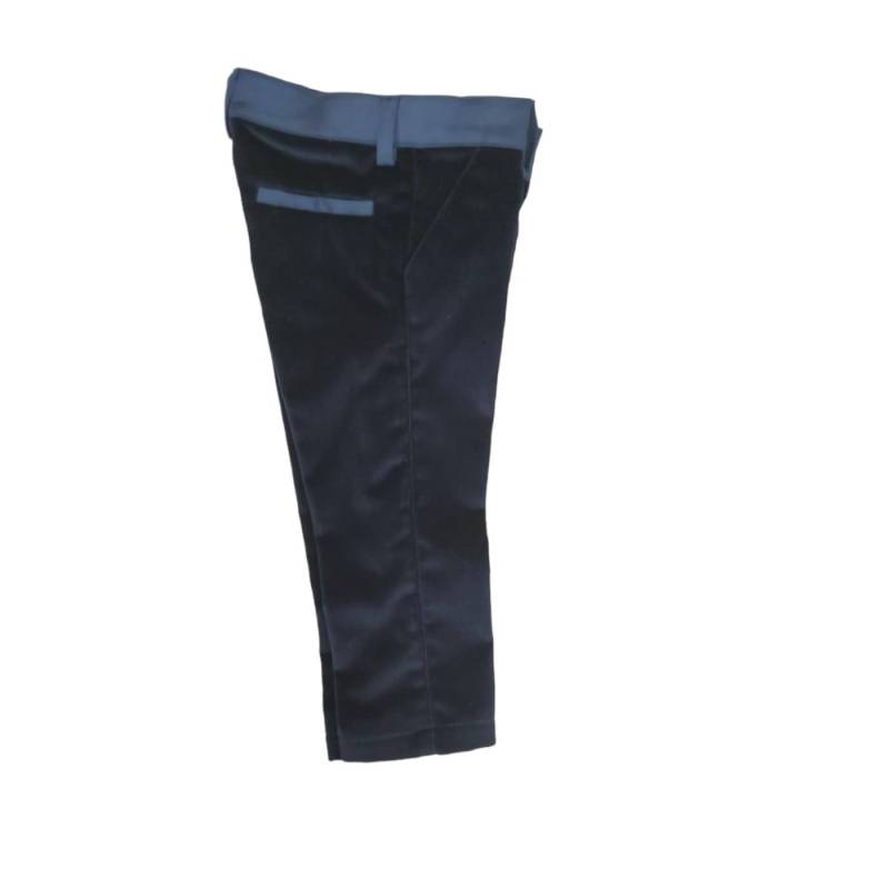 Elegant baby suit size 12 months in midnight blue velvet and satin details - 