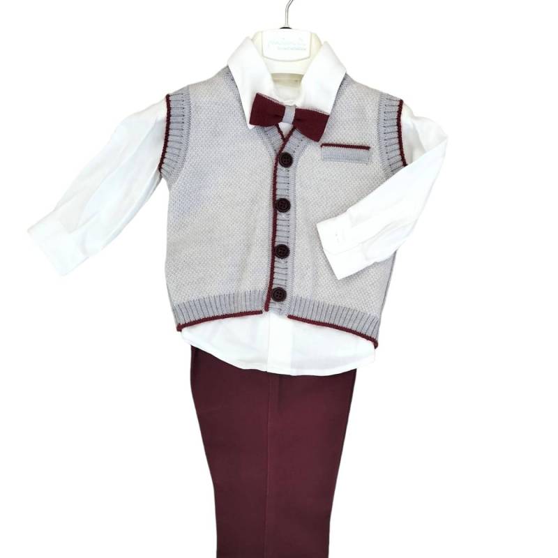 Elegante traje de bautizo para bebé talla 6 meses - 
