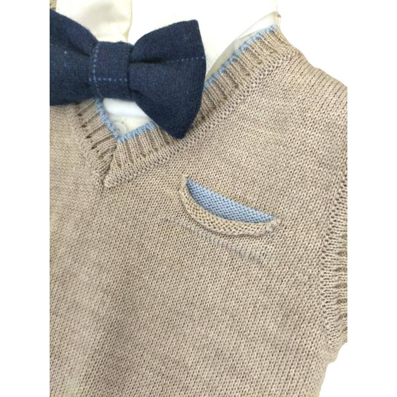 Elegante traje de bebé ceremonia de bautizo talla 6 meses - 