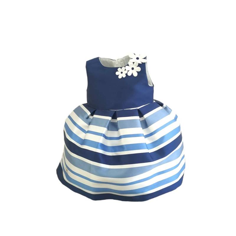 Elegante vestido bebé niña Barcellino 18 meses blanco azul - 