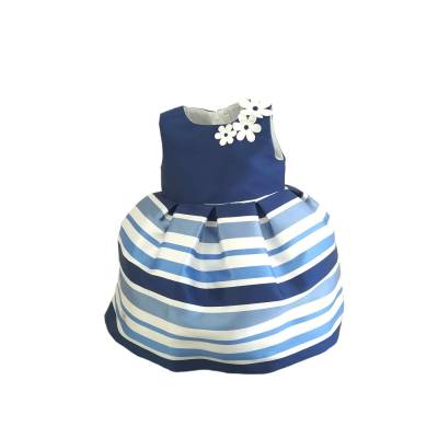 Elegante vestido bebé niña Barcellino 18 meses blanco azul - 