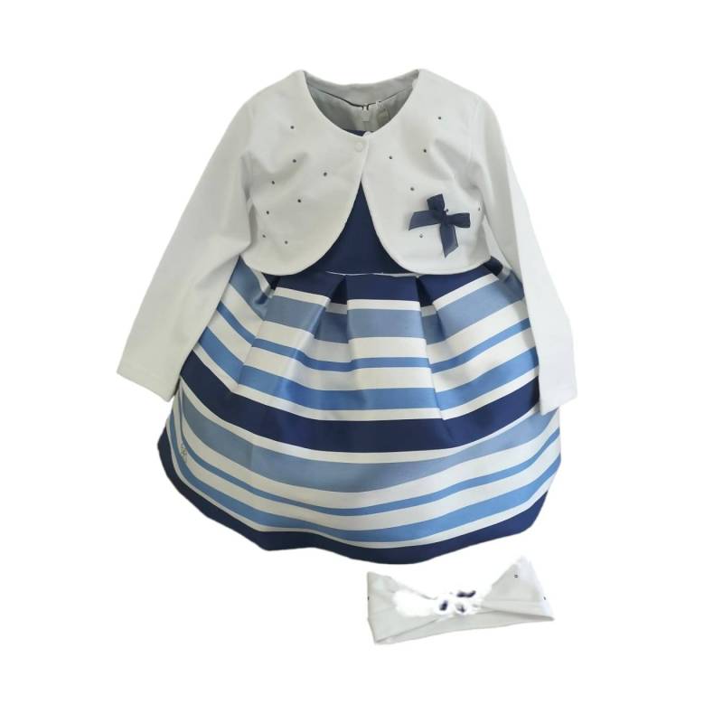 Abito elegante bambina Barcellino 18 mesi bianco blu - 