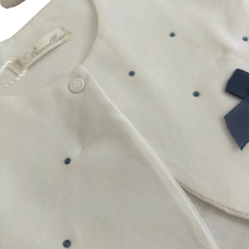 Robe élégante bébé fille Barcellino 18 mois blanc bleu - 