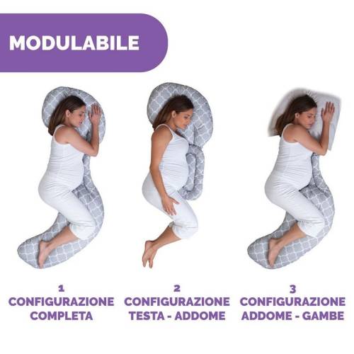 Almofada de corpo inteiro Criss Cross Cinzento