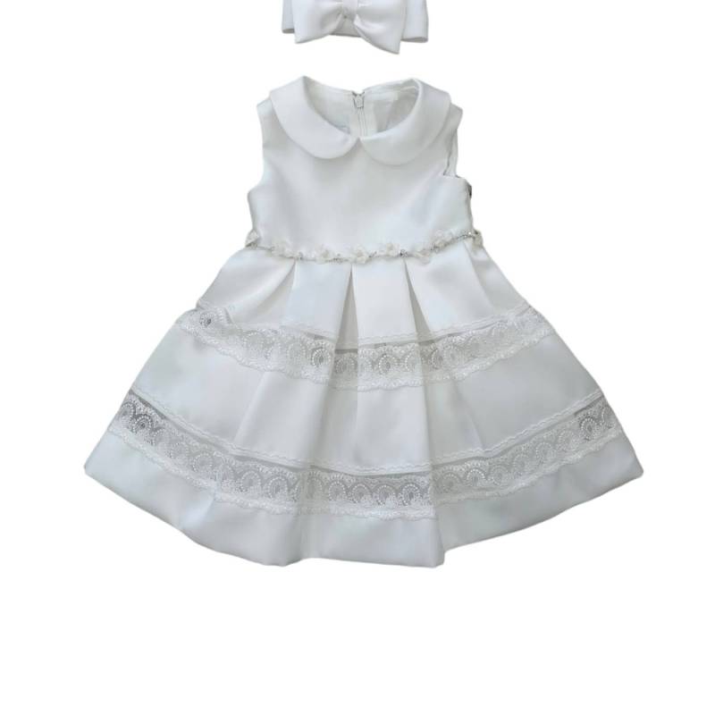 Vestido bautizo niña blanco 12 meses - 
