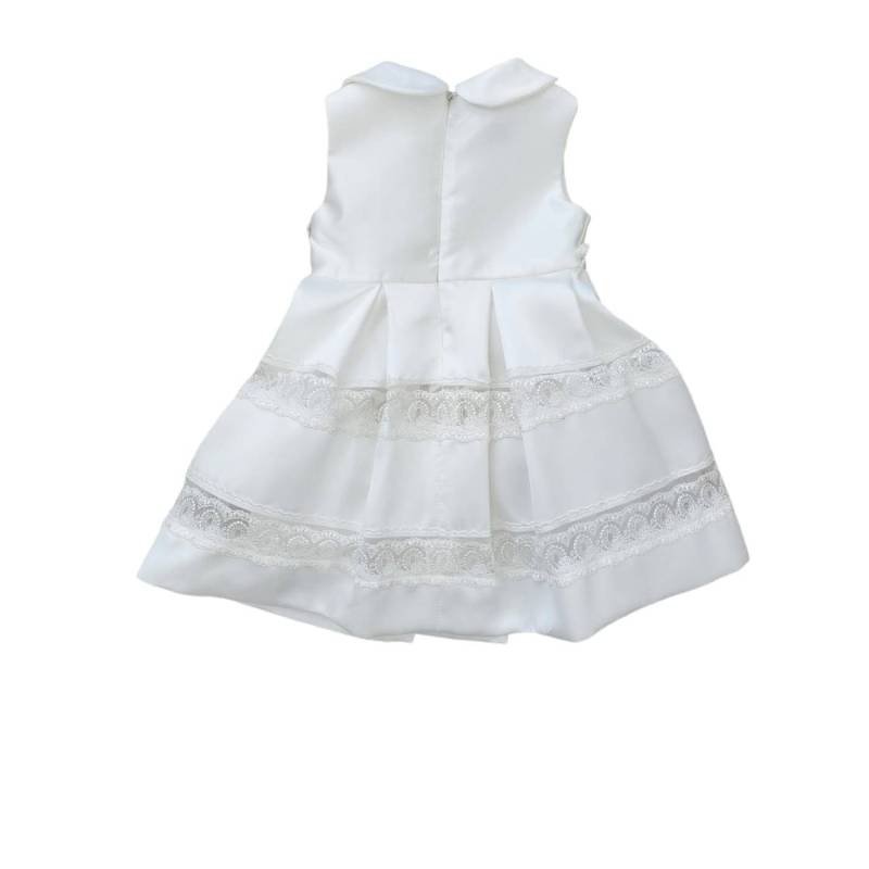 Vestido de cerimónia de batizado de menina branco 12 meses - 