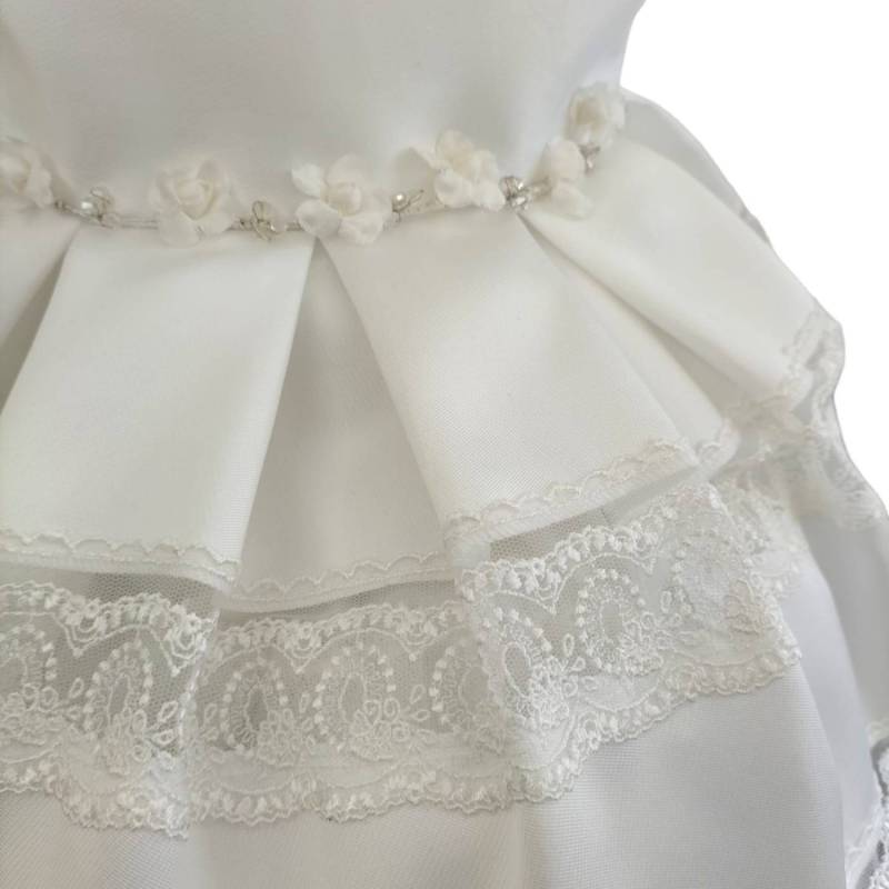 Vestido bautizo niña blanco 12 meses - 