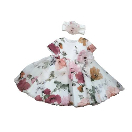 Robe élégante pour fille Barcellino 12 msesi avec bandeau - 