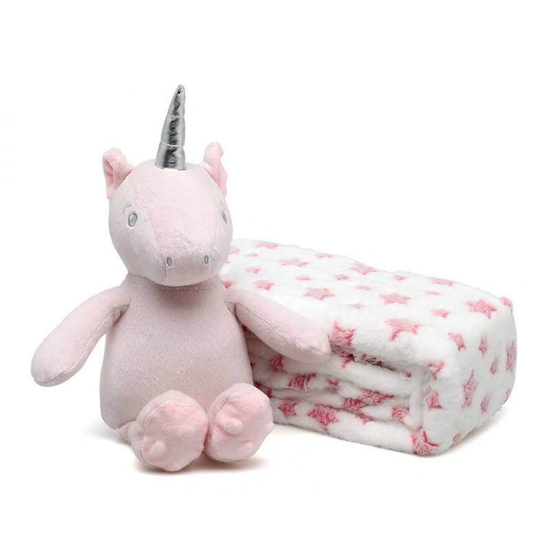 Unicorno 100x100cm Copertina Bebe Rosa